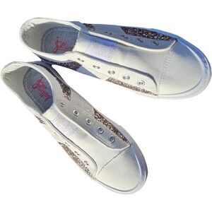 Jellypop Women's White and Gold Blingy Sneakers NEW Size 9M